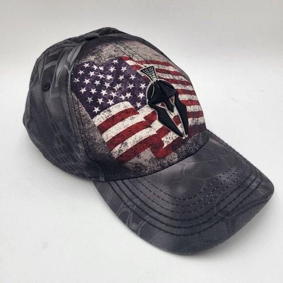 Kryptek Tactical Hat Cap Strapback American Flag Spartan Helmet Mens - Picture 5 of 9
